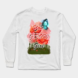 Corn Poppy, Meadow flower, Wild flower, Butterfly Long Sleeve T-Shirt